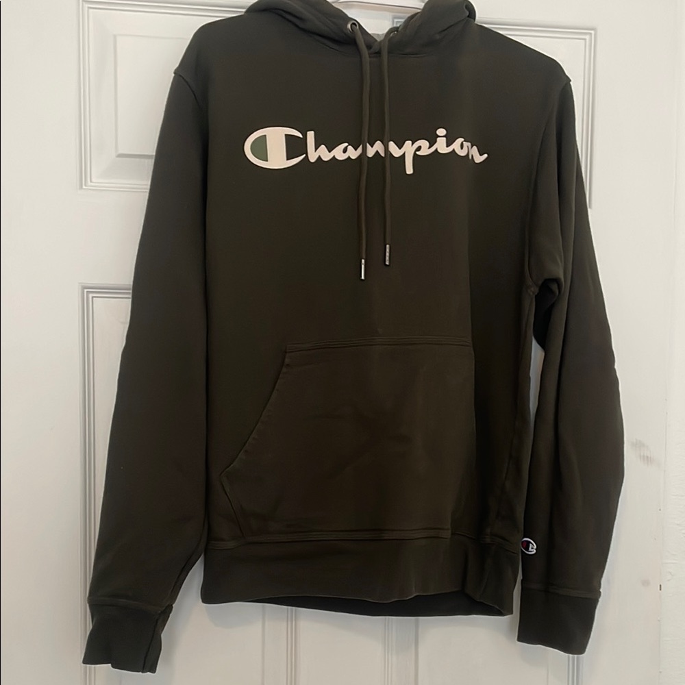 Champion Green Pullover Hoodie with Logo